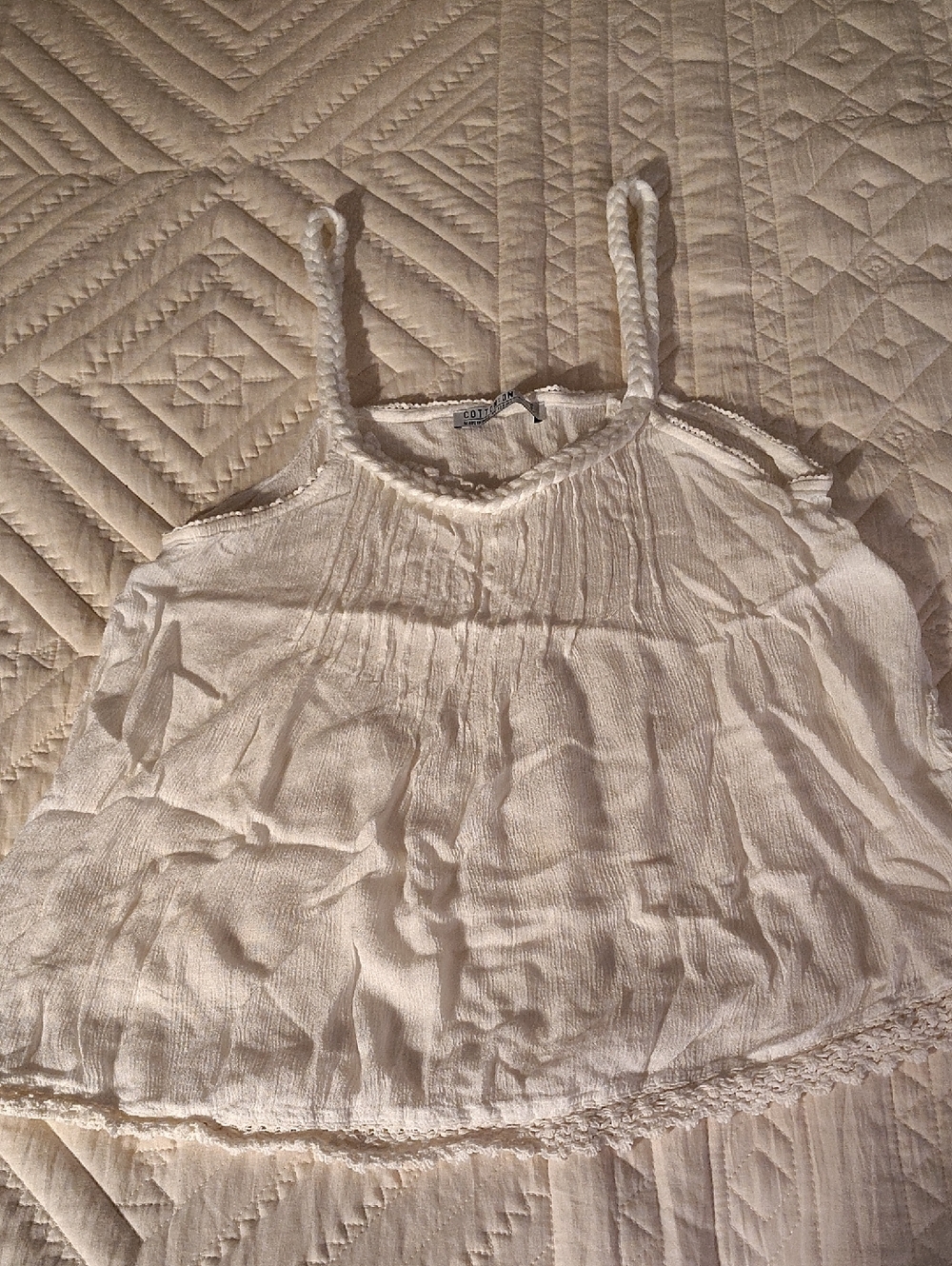 Cotton On Cream Braided-Strap Camisole